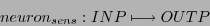 \begin{displaymath}
neuron_{sens}: INP \longmapsto OUTP
\end{displaymath}