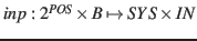 $inp: 2^{POS} \times B \mapsto SYS \times IN$