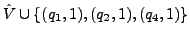 $ \hat V \cup \{(q_{1},1), (q_{2},1),(q_{4},1)\}$