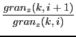 $\displaystyle \frac{gran_{z}(k,i+1)}{gran_{z}(k,i)}$