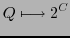 $\displaystyle Q \longmapsto 2^{C}$