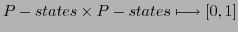 $\displaystyle P-states \times P-states \longmapsto [0,1]$