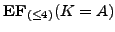 $ \textbf{EF}_{(\le 4)} (K = A)$