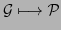 $\displaystyle \cal{G} \longmapsto \cal{P}$