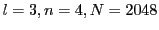 $ l=3, n=4,
N=2048$