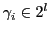 $ \gamma_{i}\in
2^l$