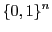 $\displaystyle \{0,1\}^{n}$