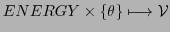 $\displaystyle ENERGY \times \{\theta\} \longmapsto \cal{V}$