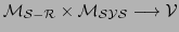 $\displaystyle \cal{M_{S-R}} \times \cal{M_{SYS}} \longrightarrow \cal{V}$