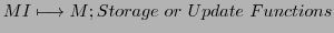 $\displaystyle MI \longmapsto M; Storage or Update Functions$