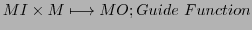 $\displaystyle MI \times M \longmapsto MO; Guide Function$