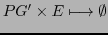 $\displaystyle PG' \times E \longmapsto \emptyset$