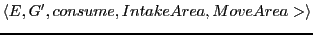 $\displaystyle \langle E,G', consume, IntakeArea, MoveArea>\rangle$