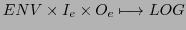 $\displaystyle ENV \times I_{e} \times O_{e} \longmapsto LOG$