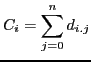 $\displaystyle C_{i} = \sum_{j=0}^{n} d_{i.j}$