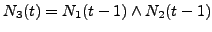 $\displaystyle N_{3}(t) = N_{1}(t-1) \wedge N_{2}(t-1)$