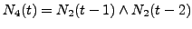 $\displaystyle N_{4}(t) = N_{2}(t-1) \wedge N_{2}(t-2)$