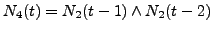 $N_{4}(t) = N_{2}(t-1) \wedge N_{2}(t-2)$