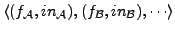 $\langle (f_{\cal A}, in_{\cal A}), (f_{\cal B}, in_{\cal B}), \cdots \rangle$