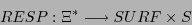 \begin{displaymath}RESP : \Xi^{*} \longrightarrow SURF \times S \end{displaymath}