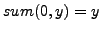 $sum(0,y) = y$